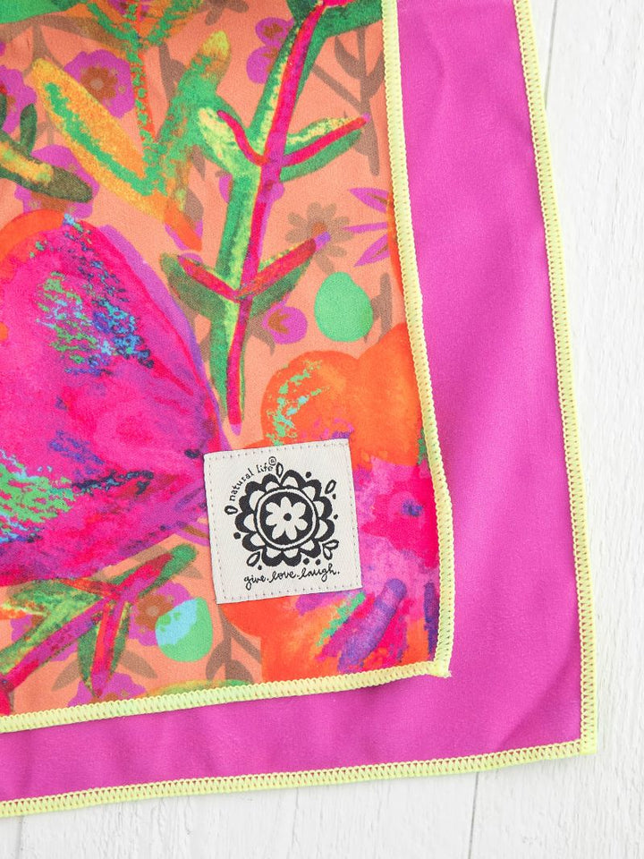 Yoga/Beach Towel - Be Happy Patchwork