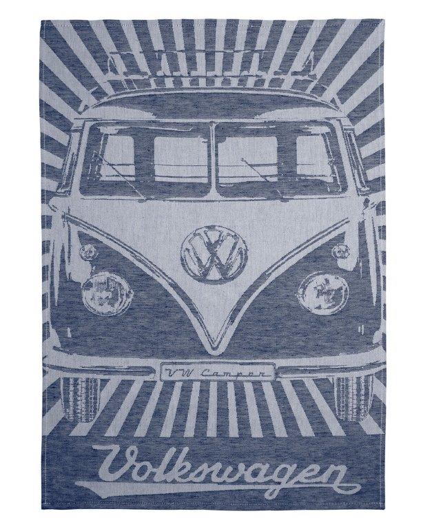 VW T1 Bus Dish Towel 2/Set- Stripes/Vintage Red/Blue