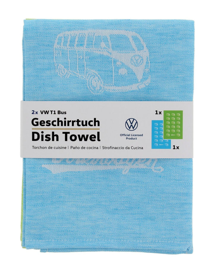 VW T1 Bus Dish Towel 2/Set  -  Parade Turq/Green