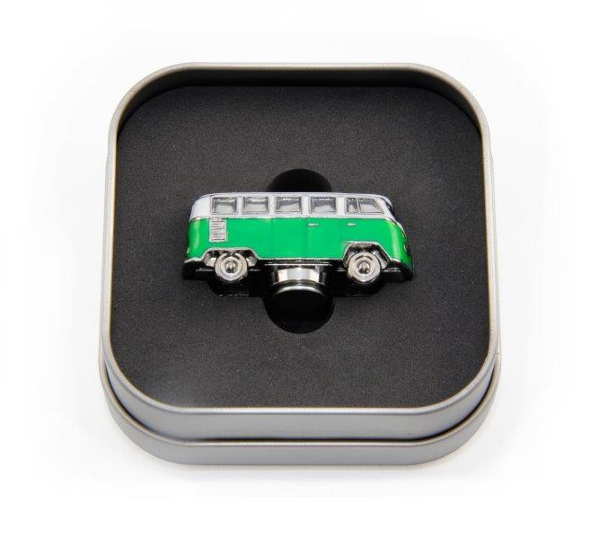 VW T1 BUS 3D MINI MODEL MAGNET IN GIFT TIN - GREEN