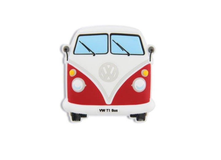 VW T1 BUS RUBBER MAGNET - FRONT/RED