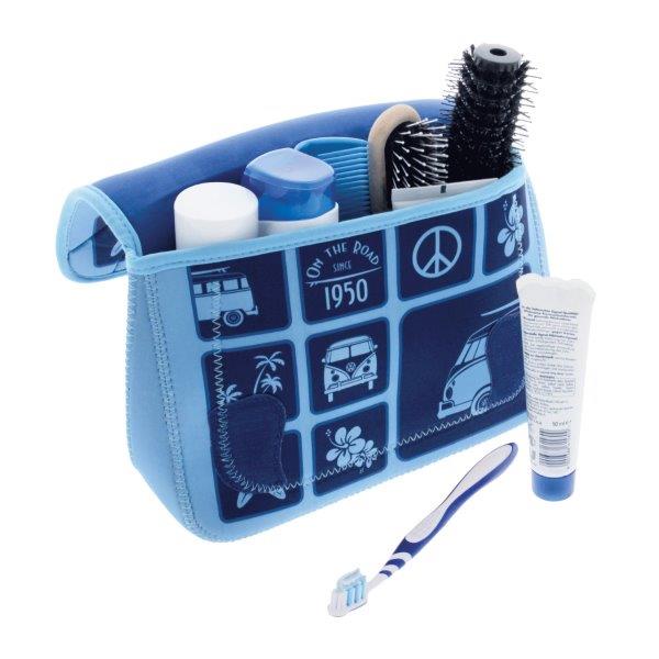 VW T1 BUS NEOPRENE TOILETRY BAG - SURF/BLUE