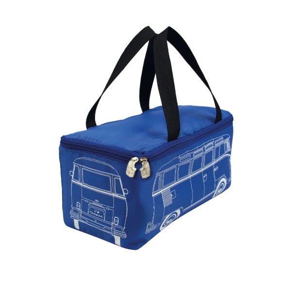 VW T1 BUS PICNIC BLANKET WITH CARRYING BAG - SAMBA STRIPES/BLUE
