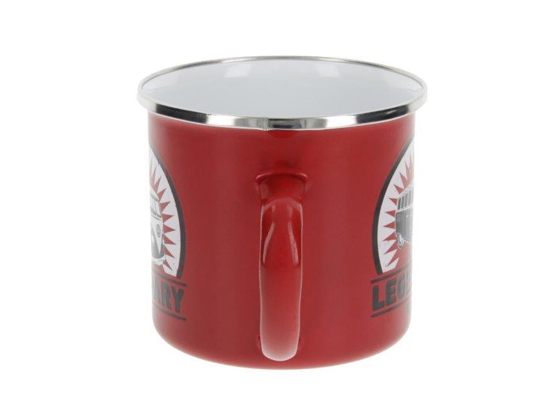 VW T1 BUS ENAMEL MUG 500ml IN GIFT BOX - VINTAGE LOGO/RED