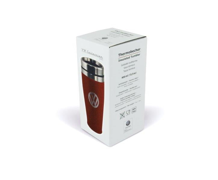VW STAINLESS STEEL INSULATED TUMBLER, DOUBLE WALLED, 400ml RED