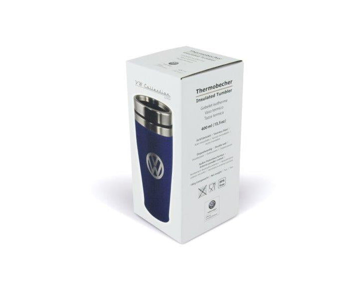 VW STAINLESS STEEL INSULATED TUMBLER, DOUBLE WALLED, 400ml BLUE