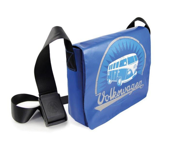 VW T1 BUS MESSENGER BAG - VINTAGE LOGO/BLUE
