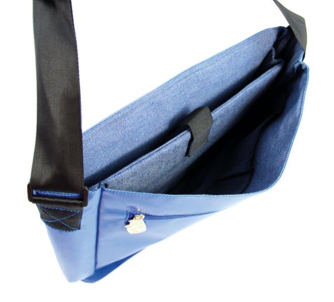 VW T1 BUS MESSENGER BAG - VINTAGE LOGO/BLUE