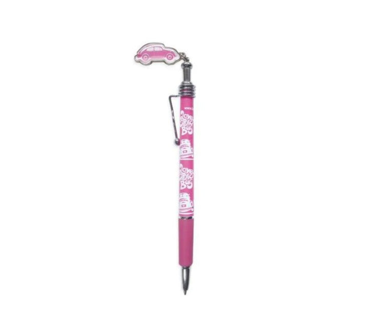VW BEETLE PEN WITH CHARM - PINK (D)