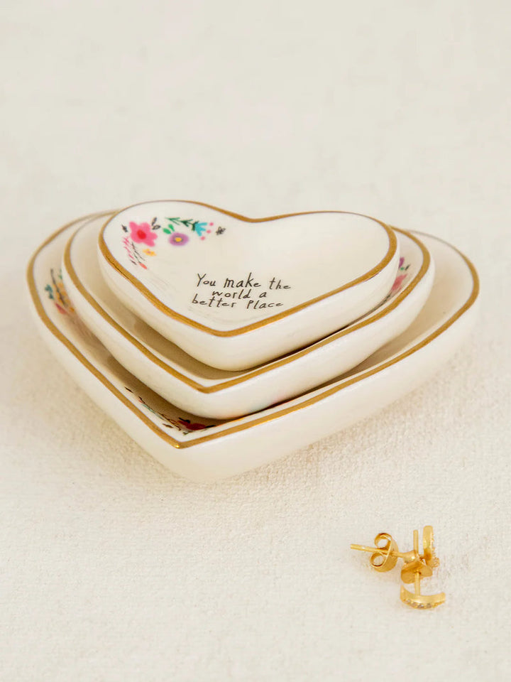 Nesting Heart Dishes Grateful- Set of 3