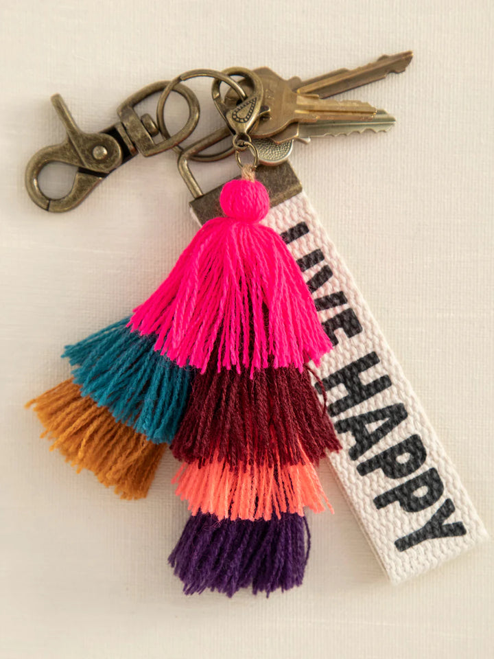 Stacked Tassel Clip - Hot Pink