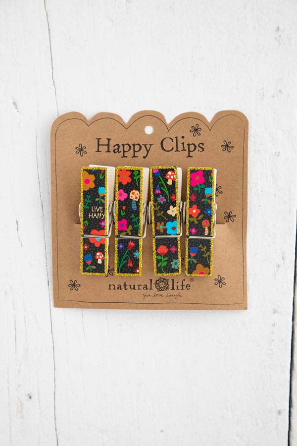 HAPPY CLIPS SET 4 LIVE HAPPY FLORAL