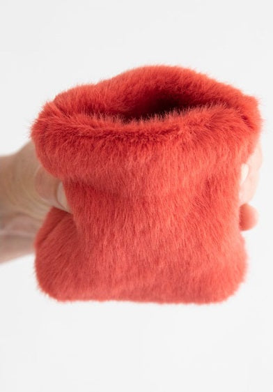 Fuzzy Pinch Pouch Red