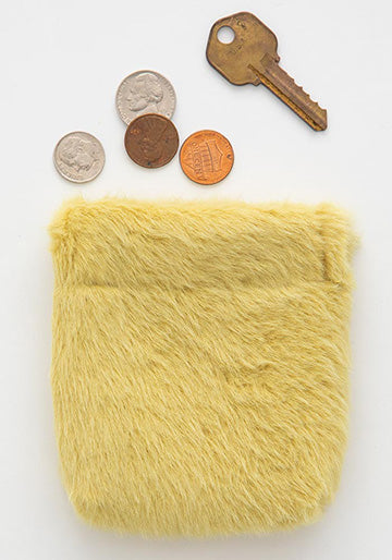 Fuzzy Pinch Pouch Yellow