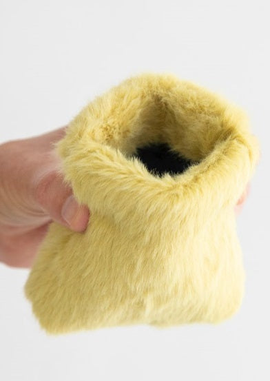Fuzzy Pinch Pouch Yellow