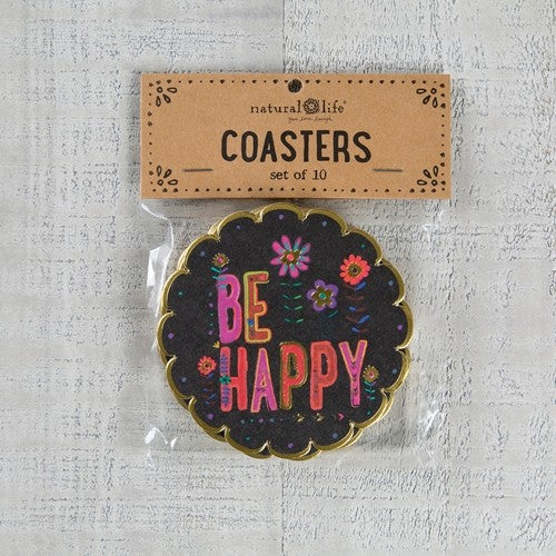 PAPER COASTER SET 10 BE HAPPY
