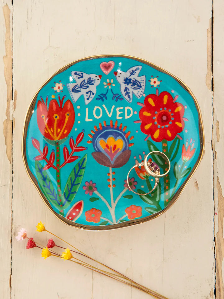 Artsy Trinket Dish - Turquoise Loved
