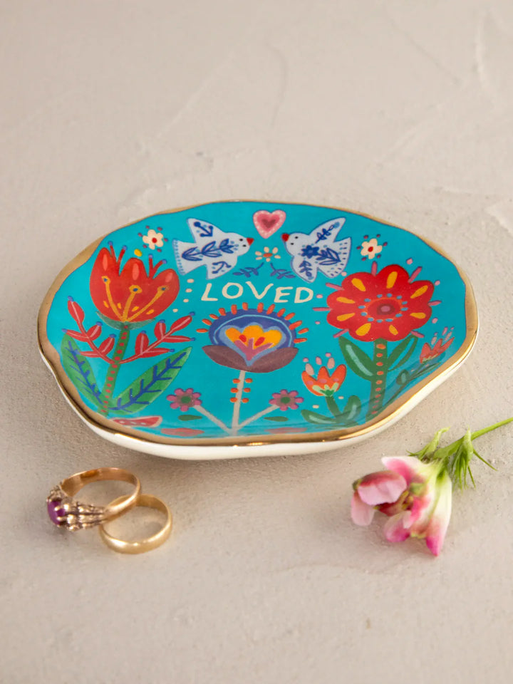 Artsy Trinket Dish - Turquoise Loved