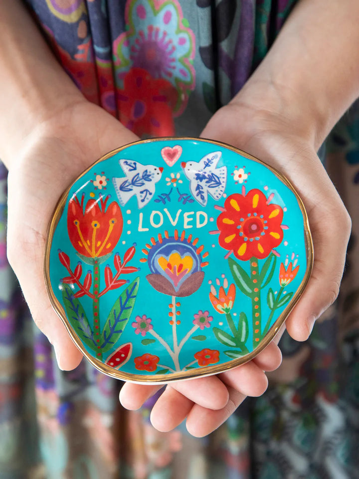 Artsy Trinket Dish - Turquoise Loved