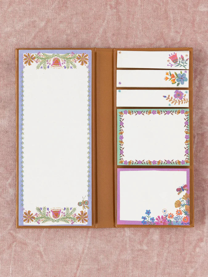 Sticky Note Book - Folk Flower