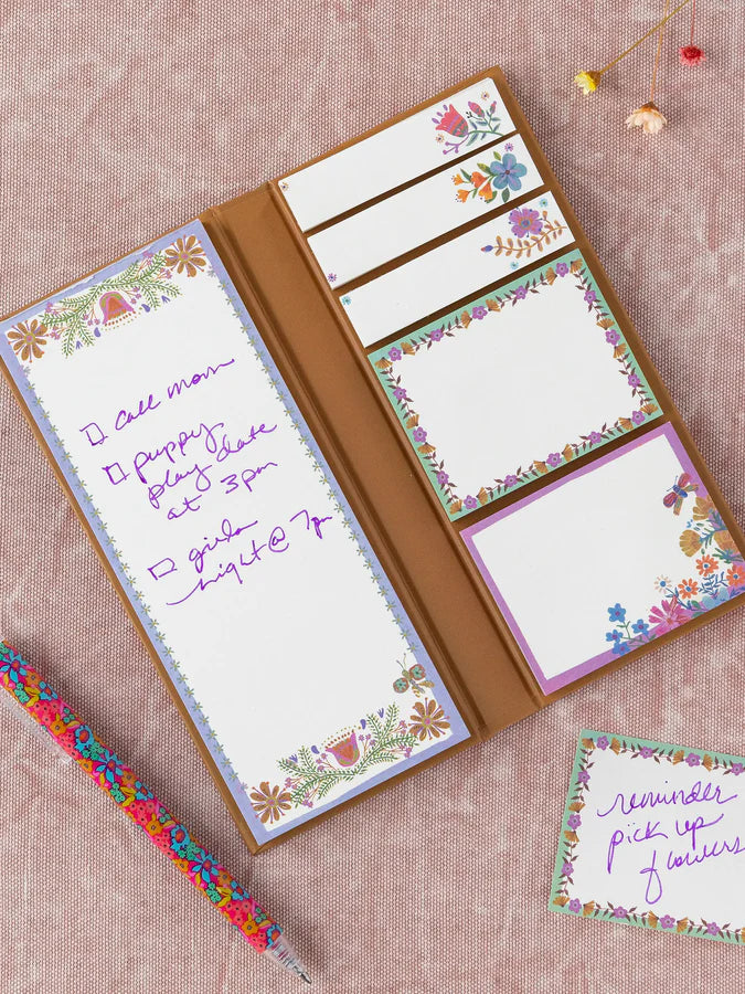 Sticky Note Book - Folk Flower