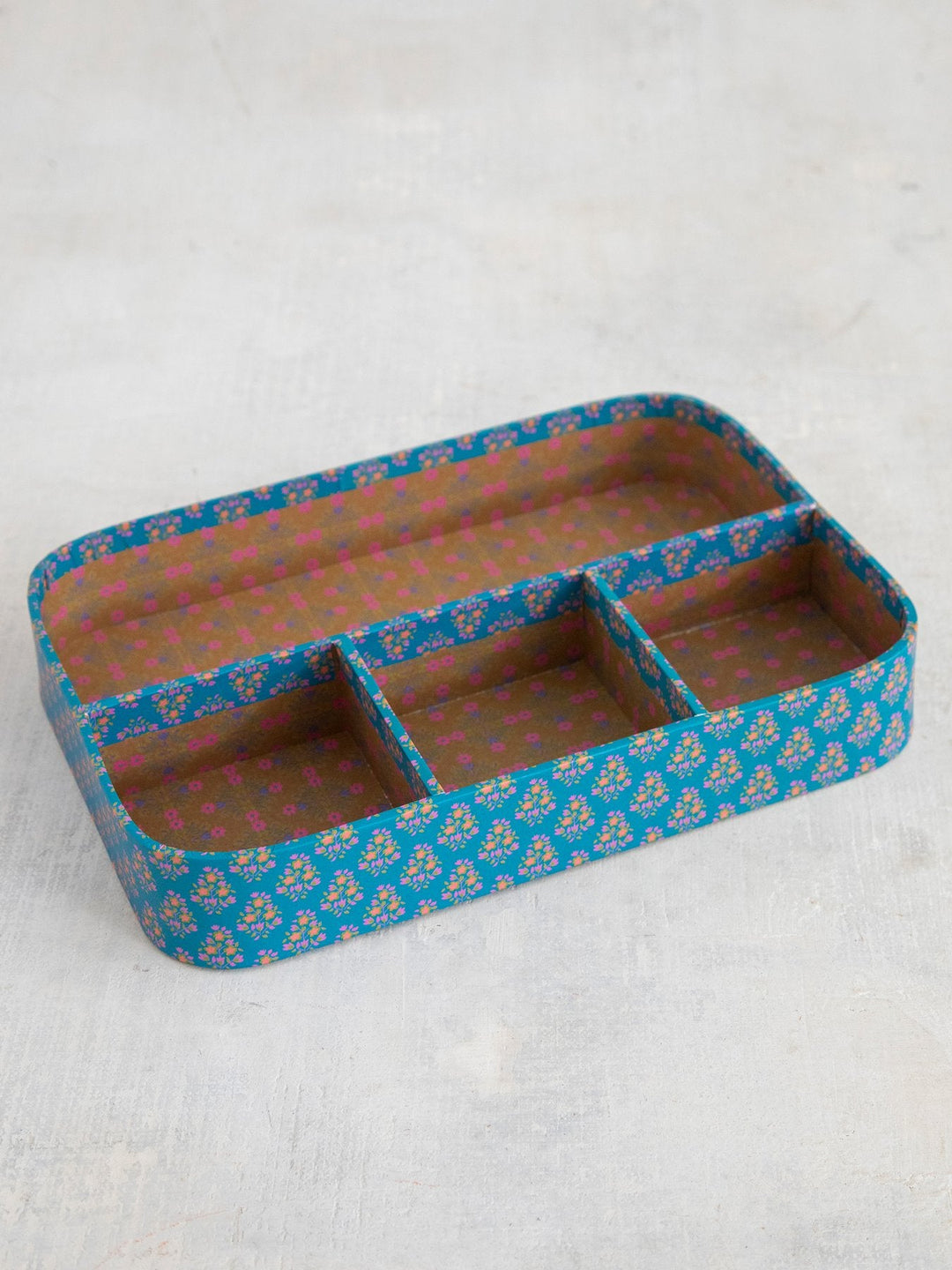 Tray Organizer Purple Floral