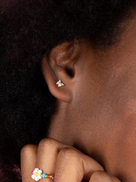 Perfect Tiny Studs Gold Butterfly