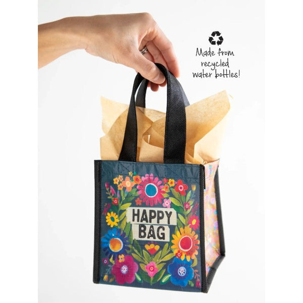 Gift Bag Recycled - Black Floral SML