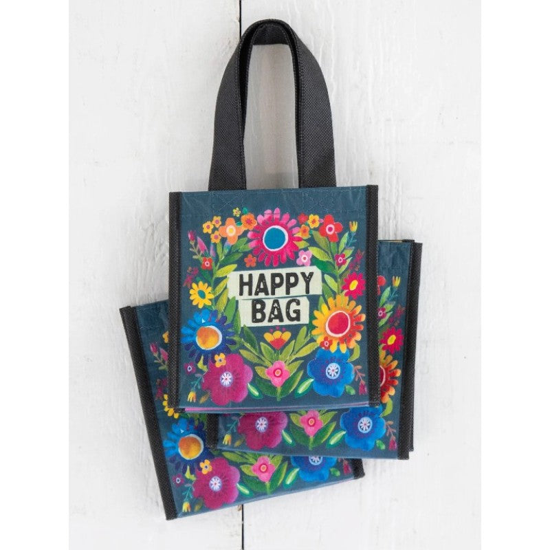 Gift Bag Recycled - Black Floral SML