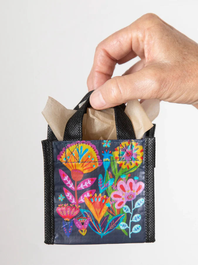 Gift Bag-XS - Navy Folk Flower