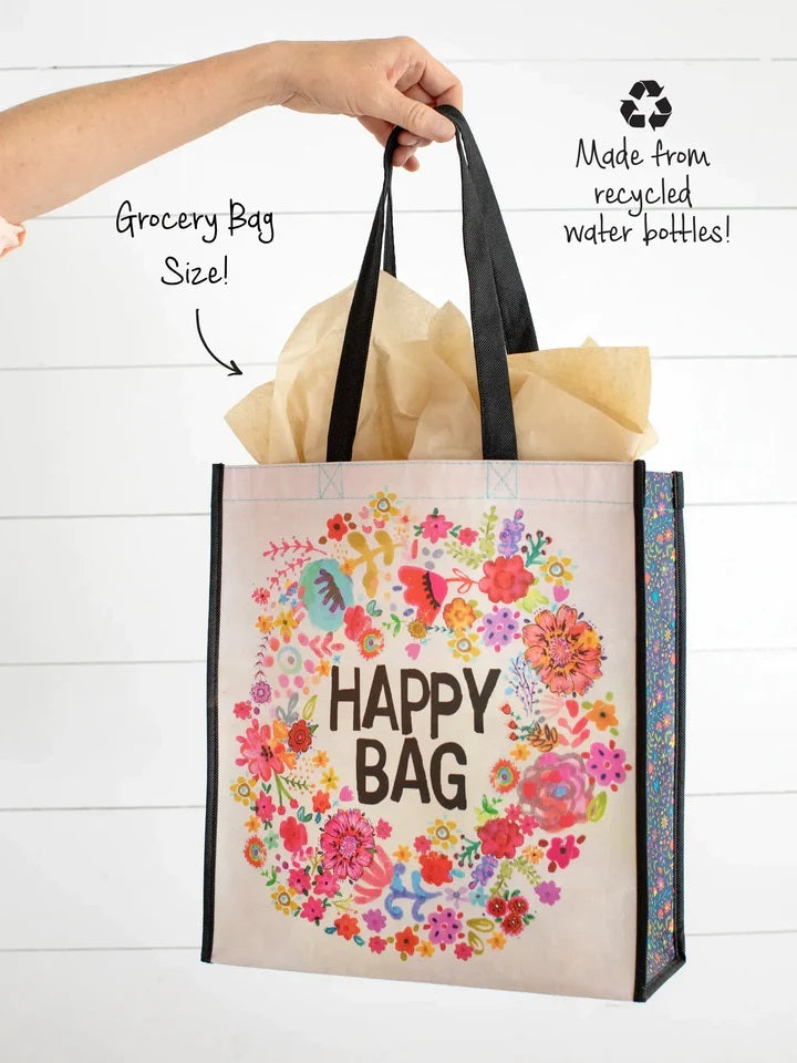 HAPPY BAG RECYCLE LGE WHIMSY FLRL WREATH