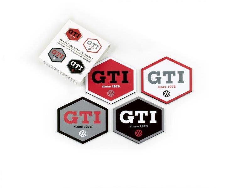 VW GTI COASTER 4er SET - HEXAGON/4 COLOURS