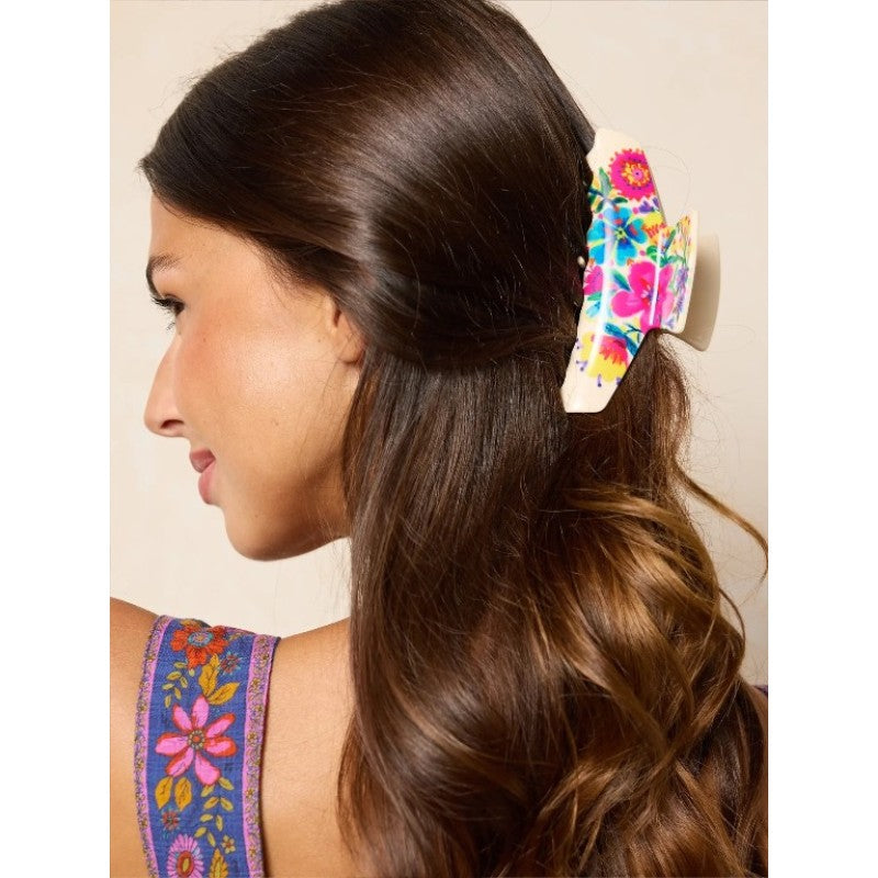 Everyday Hair Claw - Cream Floral