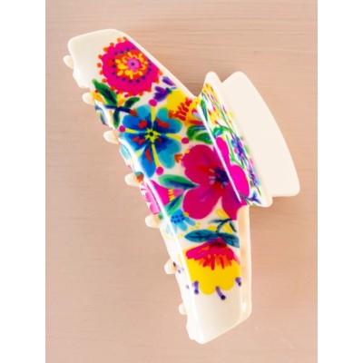 Everyday Hair Claw - Cream Floral