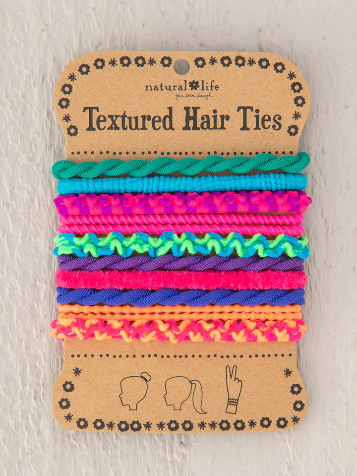 Textured Hair Ties - Rainbow Set 10