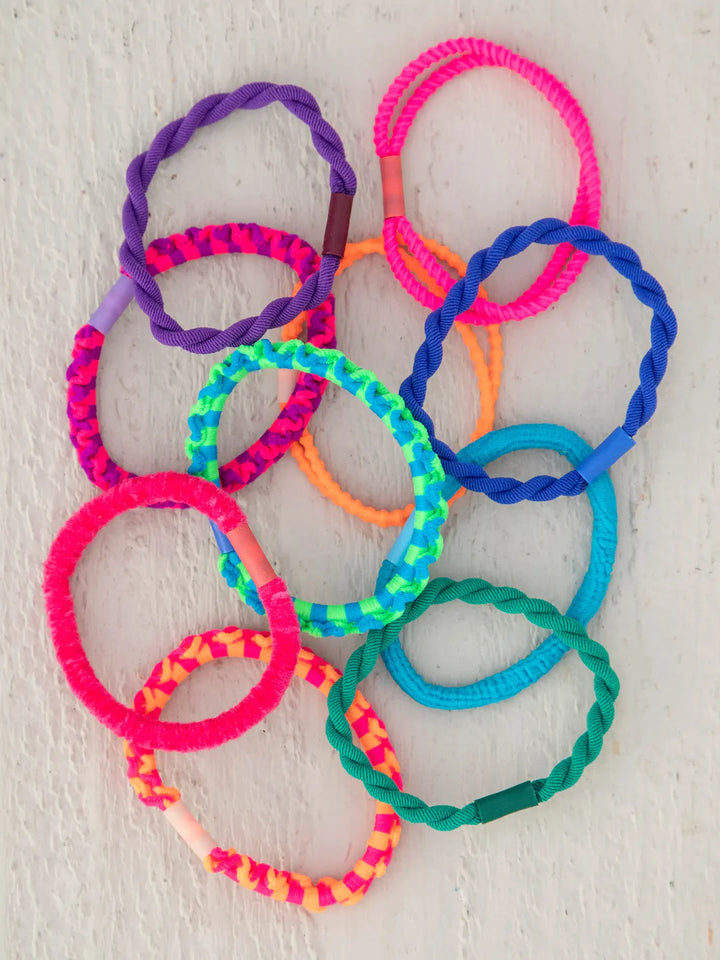 Textured Hair Ties - Rainbow Set 10