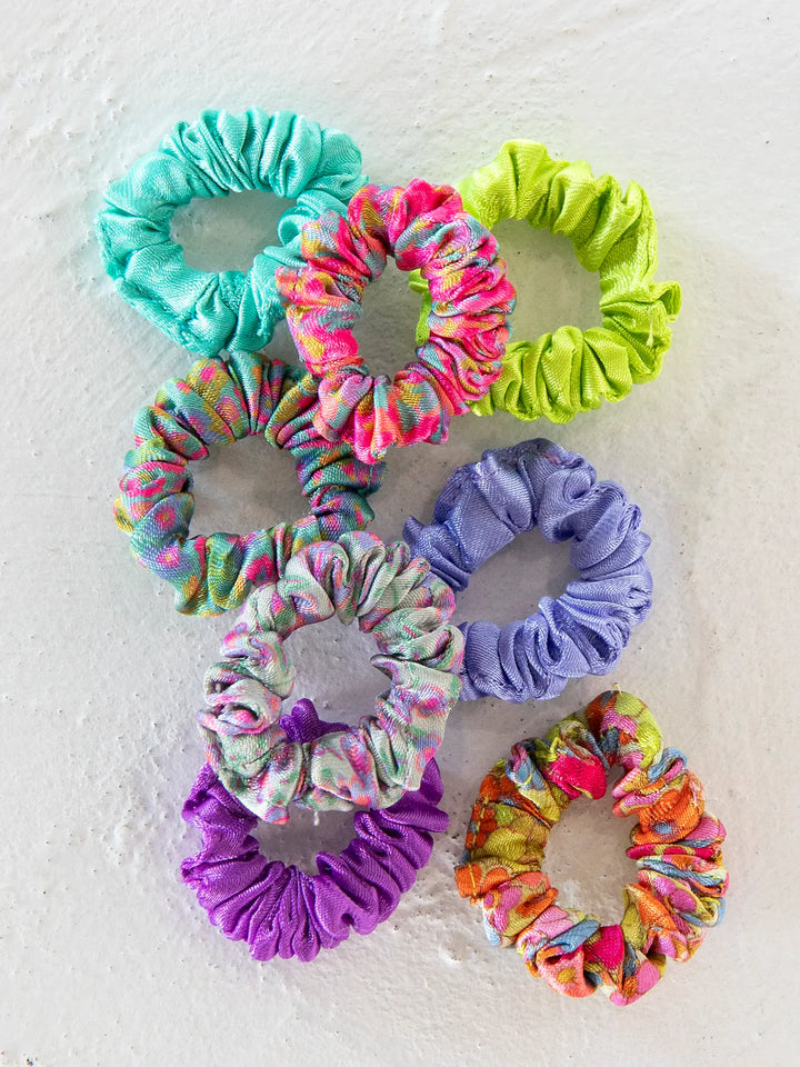 Mini Satin Scrunchie - S/8 Lime Green