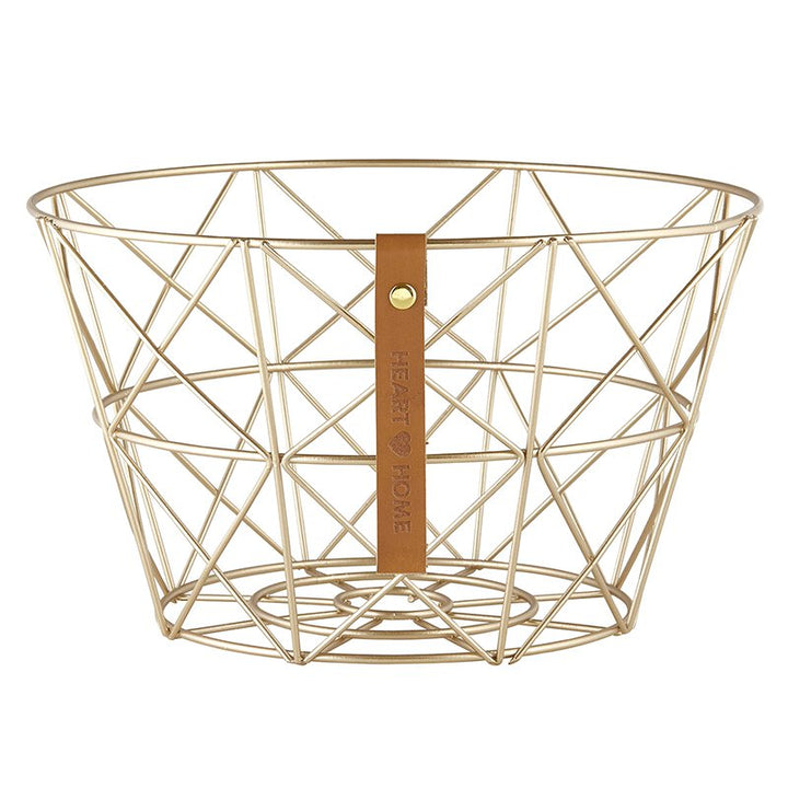 Wire Baskets - Gratitude - Gold - Round