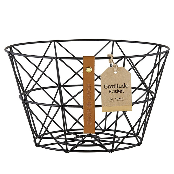Wire Baskets - Gratitude - Black - Round