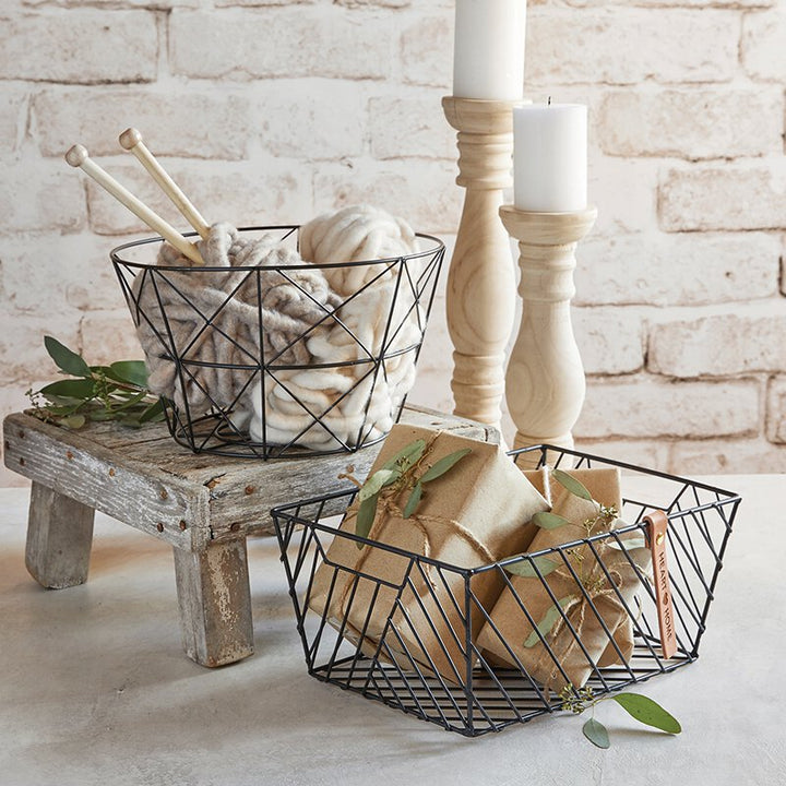 Wire Baskets - Gratitude - Black - Round