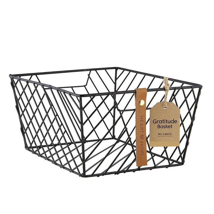 Wire Baskets - Gratitude - Black - Rectangle