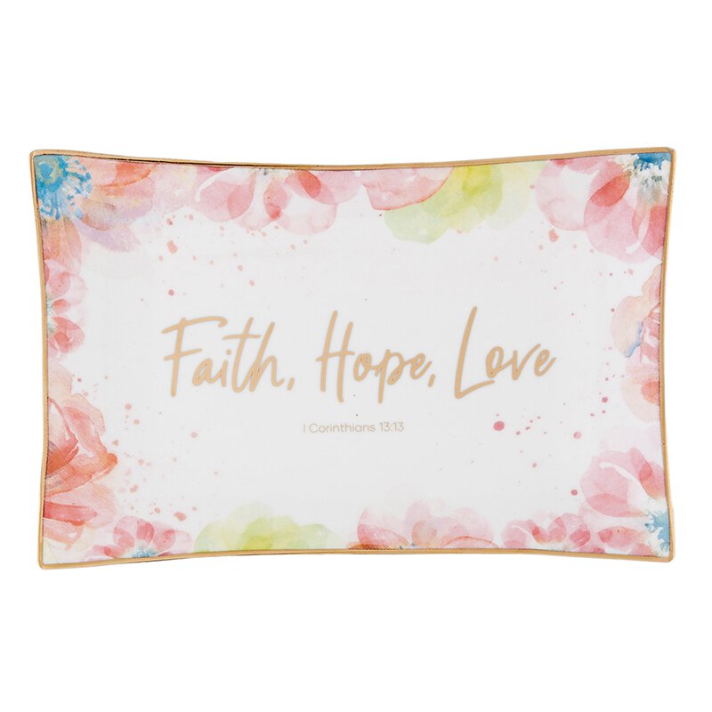 Trinket Tray - Summer Fields - Faith, Hope, Love