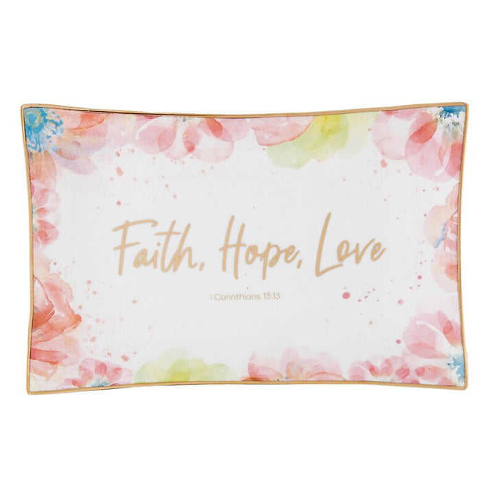 Trinket Tray - Summer Fields - Faith, Hope, Love