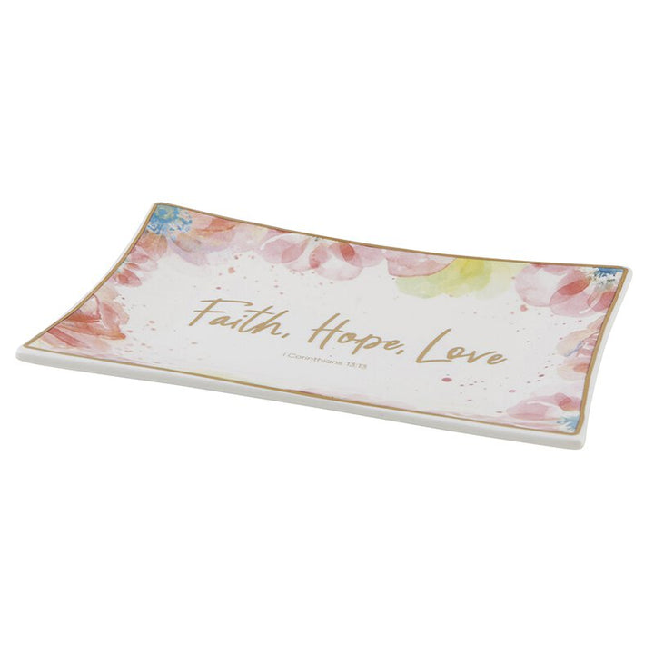 Trinket Tray - Summer Fields - Faith, Hope, Love