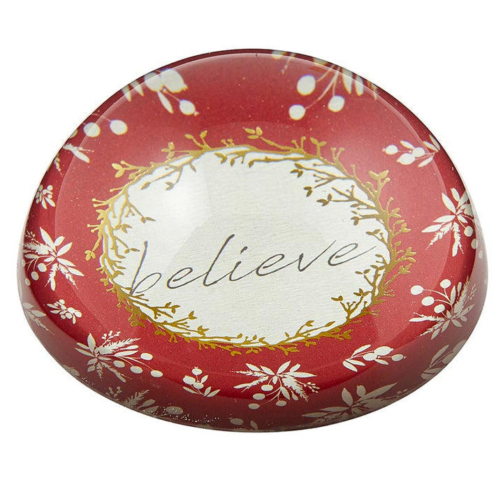 Glass Paperweight Dome- Believe