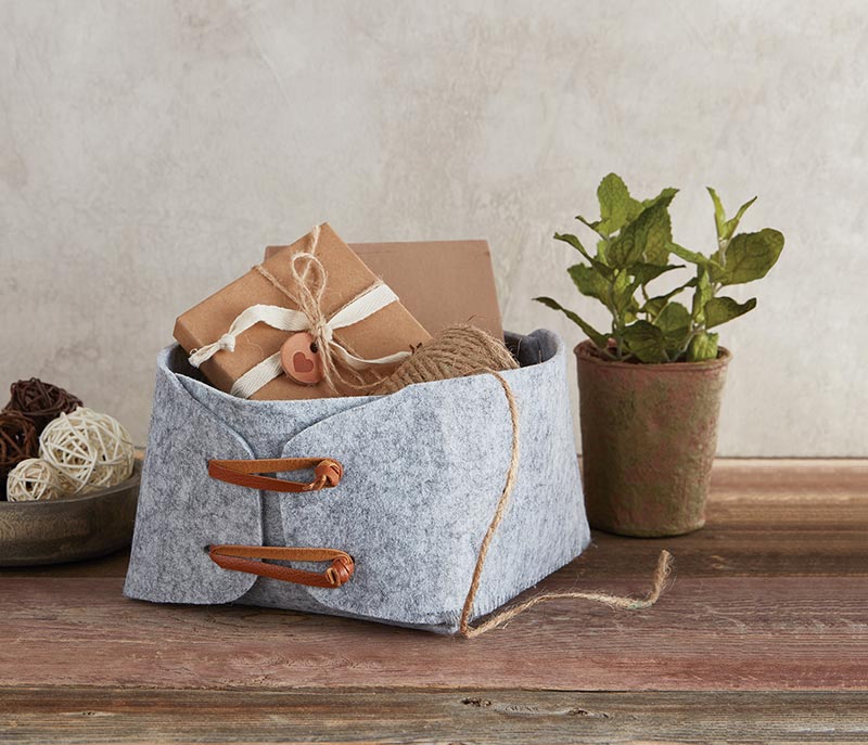 Felt Basket Small Grey