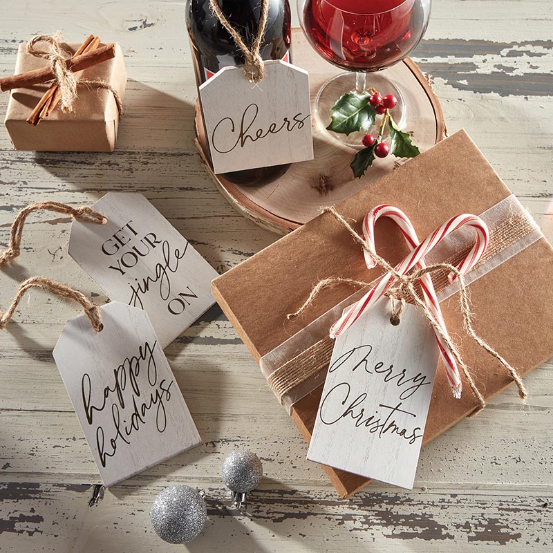 Wood Tag Set - Merry Christmas
