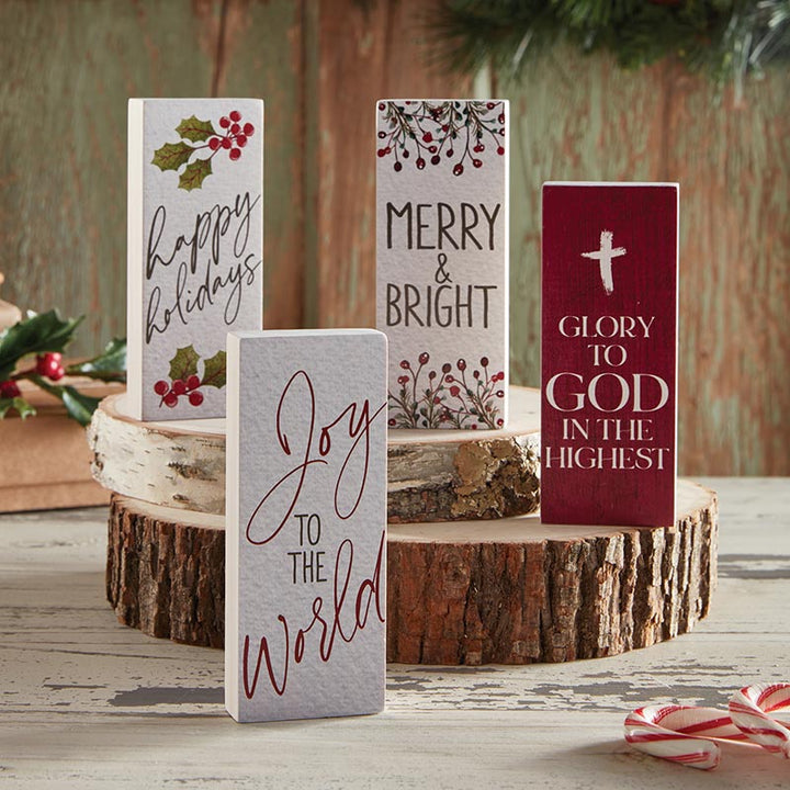 Tabletop Décor Vertical Block - Merry and Bright