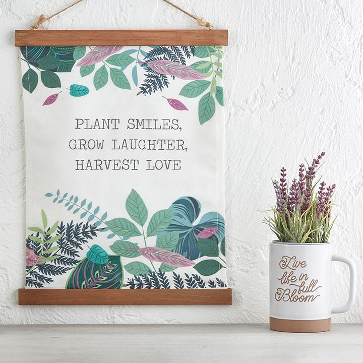 Wall Décor - Framed Canvas Banner - Plant Smiles