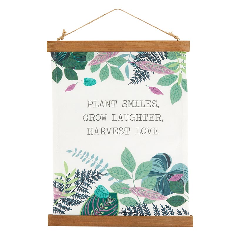 Wall Décor - Framed Canvas Banner - Plant Smiles
